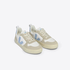 V-10 LEATHER WHITE STEEL ALMOND