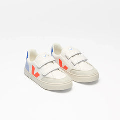 V-12 LEATHER WHITE MULTICO ORANGE FLUO