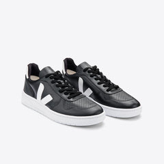 V-10 LEATHER BLACK WHITE WHITE SOLE