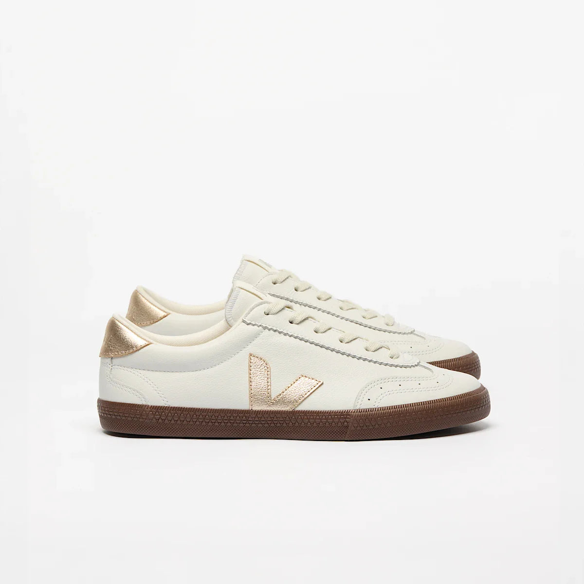 VOLLEY LEATHER WHITE PLATINE BARK