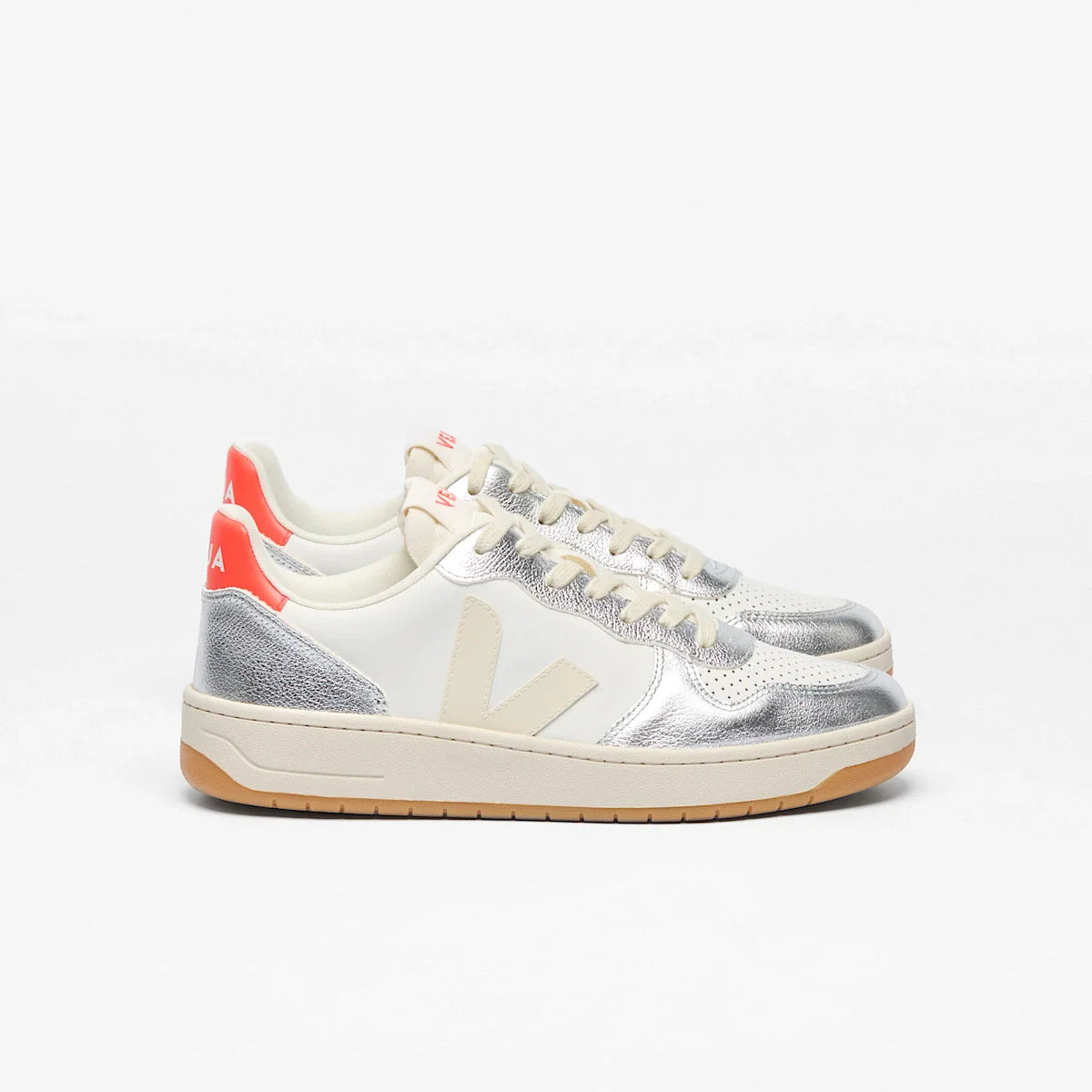 V-10 LEATHER WHITE PIERRE SILVER