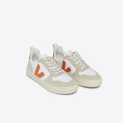 V-10 LEATHER WHITE FURY ALMOND